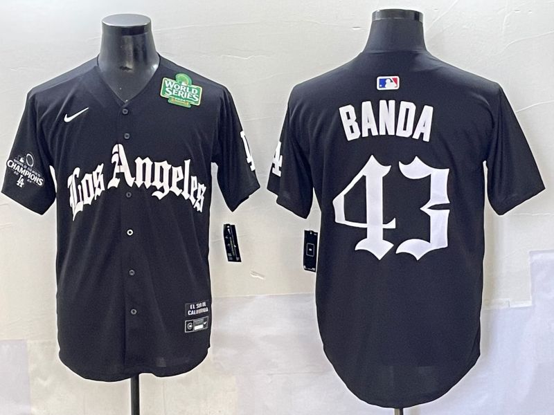Men 2025 Los Angeles Dodgers #43 Banda Black Five generations Joint Name Nike MLB Jersey style 7